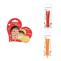 Miniatyrbillede 1 af 3: Hjertepræget kiksesæt + 2 røde og orange chokoladepenne Grå