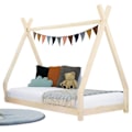 Pikkukuva 1 / 4: Lit Tipi - Benlemi - NAKANA - Massiivipuu - 140 x 200 cm - Luonnollinen lakkaus Beige