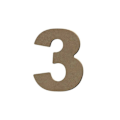 Pikkukuva 1 / 4: Numero 3 MDF-puuta koristeeksi - 8 cm kastanj