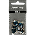 Miniatyrbillede 2 af 2: Pendentiv - Blå - Sortiment af 6 stk - Glas cabochon - Varierede designs - Unisex Blå