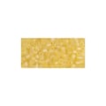 Miniatyrbillede 1 af 2: Delica-rocailles, 2,2mm ø, citron, 8g, transparent regnbue mat, æske