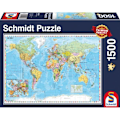 Miniatyrbillede 2 af 3: Planisphere Puslespil - SCHMIDT SPIELE - 1500 brikker - Rejser og kort - Blå - 12 år Flerfarvet