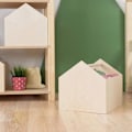 Miniatyrbillede 2 af 4: HOUSE opbevaringsboks i lakeret træ Beige