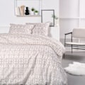 Miniatyrbillede 1 af 3: Dobbeltsengesæt -I DAG - 240x200 cm - 100% bomuld - Beige og hvid Beige och vit