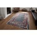 Miniatyrbillede 3 af 4: Tæppe - RING - Sort/Rød - 80x150 cm - Antiskrid - Maskinvaskbart - Polyester Svart röd