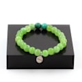 Pikkukuva 1 / 6: Kivet ja mineraalit. Kongon malakiitti + Peridot Beads Rannekoru 8 mm. Tehty Ranskassa. Grön