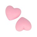Pikkukuva 2 / 2: 2 sydänsilikonihelmeä - 29 x 19 x 12 mm - vaaleanpunainen Rosa