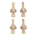 Miniatyrbillede 1 af 2: 4 gyldne glitter træsvampeclips gyllene