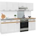 Miniatyrbillede 3 af 5: JUNONA Komplet køkken 240cm - 7 elementer - Bordplade medfølger - Blank hvid Vit, Blankvit, Golden Craftsman Oak
