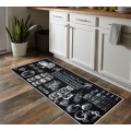 Miniatyrbillede 3 af 4: Køkkenmatte - International - Sort - 50x180 cm - Skridsikker - Maskinvaskbar Svart