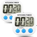 Kökstimer, nedräkningstimer, stor elektronisk LCD-display, minnestimer - 2-pack-FO-