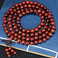 Miniatyrbillede 5 af 5: Små blad rosentræ Buddha perler Zambia blod sandeltræ snor