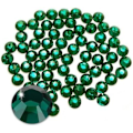 Miniatyrbillede 1 af 3: 576 stk. limfikserede flade strassglasdiamantsten til neglekunst, håndværksdekorationer, tøj, sko, Dragegrøn-JAN- Drak Green 576pcs