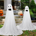 Miniatyrbild 2 av 6: Utomhusspöken Dekorationer, Spöken Dekorationer Utomhus - Stora Halloween Yard Dekorationer Spöke, Vit Tyg Spöke Veranda Prydnad för Hem med LED E
