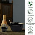 Miniatyrbillede 2 af 5: Keramisk tesæt, inklusive matchaskål, Matcha vispeholder og matchavisp, 5-delt sæt sort‘-XT- black