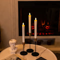 Miniatyrbilde 4 av 5: Ekte voks flammefrie LED-lys med timer, dryppfri batteri