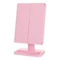 Miniatyrbild 1 av 11: Belyst sminkspegel minimalistisk förstoring touchkontroll trefaldig LED-sminkspegel rosa