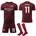 Miniatyrbild 1 av 2: 2024-2025 Manchester City Bortatröja Barn Vuxen Fotbollströja Kit No.11 DOKU-KK- No.11 DOKU 18