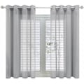 Miniatyrbillede 1 af 5: Grå gardiner i hørlook 140x160cm halvtransparente med øjer - Soveværelsesvoilegardiner til stue, moderne køkkengardiner, 2-pak-KK-