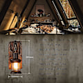 Miniatyrbillede 3 af 5: Piao Retro Væghængt Lampe Træ Kreative Væghængte Lamper Træ Kunst Lanterne Tøjbutik Restaurant Kaffe Bar Træ Retro Lamper E27 Glas Væghængt Lampe Soveværelse Ai