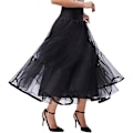 Miniatyrbillede 4 af 5: Dame Ankel Lange Underkjoler Skørter Bryllup Halv Slips Krinoliner Underskirt Black‘-XT- Black S M