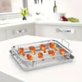 Miniatyrbillede 8 af 9: Bagekurv i rustfrit stål til airfryer ovn udendørs 1pc Solid Color