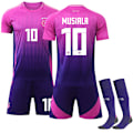 Miniatyrbillede 1 af 2: 2024 UEFA EM Musiala Børne Fodboldtrøje Kit Tyskland Hjemme Nr.10 Ude Away 16
