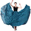 Miniatyrbilde 1 av 5: 720 Silkeaktig, Gjennomsiktig Chiffon Elastisk Midje Lang Danseskjørt for Magedans Blå Blue 85cm