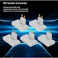 Miniatyrbilde 4 av 5: 5 stk. flat kontakt trådløs stikkontakt 180 graders rotasjon 1 til 3 EU-stikkontaktadapter 110-250V for plassering bak møbler.-KK-