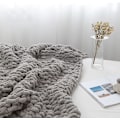 Miniatyrbillede 3 af 4: Tyk strikket chenillegarn til håndlavede tæpper, supersoft, stort jumbo-garn Grey