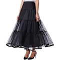 Miniatyrbillede 1 af 5: Dame Ankel Lange Underkjoler Skørter Bryllup Halv Slips Krinoliner Underskirt Black‘-XT- Black S M