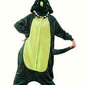 Dinosaur Djur Tecknad Par Pyjamas Onesie för Vuxna Vinter Höst Rollspelsdräkter L 1PC Green