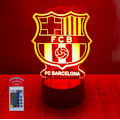 Miniatyrbillede 1 af 3: Børnelampe, FC Barcelona, u200bu200bfodbold 3D-lampe, 16 lysfarver og fjernbetjening, gave til fodboldspillende børn