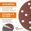 Miniatyrbild 2 av 5: FlkwoH 150mm Slippapper & 150 Slippapper 150mm Självhäftande Slippapper 100 Korn 50 Slippapper Idealisk för Slipmaskin, Lonvrèe