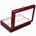 Pikkukuva 5 / 5: Watchbox Klockbox puinen 12 kellolle ikkunalla Tree Träd
