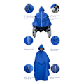 Pikkukuva 4 / 4: Pyörätuolin suojus Pyörätuolilaukku Vedenpitävä turvaheijastava poncho (lämmin vuori)-PO- blue