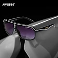 Pikkukuva 4 / 5: 2023 Merkkiset Neliönmuotoiset Aurinkolasit Miehille Vintage Retro Urheiluajo Aurinkolasit Oversize Värikkäät UV400 Ulkoilulasit gafas de sol C5 Musta-Sininen C5 Black-Blue with packaging