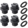 4-pack, avtappningsplugg, poolplugg, med bricka, svart-FO-