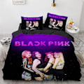 Miniatyrbillede 1 af 2: Blackpink-1# Blackpink 3D digitalt trykt tredelt dynebetræk, lagen og pudebetræk sengetøj