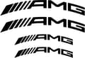 AMG högkvalitativa bromsoksdekaler böjd logotyp 2x 135mm x 19mm