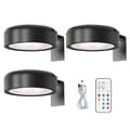 Wall Mounted Wireless Picture Light with Remote Control Dimmable Battery Operated Adjustable 13-Color RGB Painting Lamp black-FO- black 3pcs