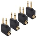 4-pack flygplansadapter för hörlurar, flygplansadapter för hörlurar, guldpläterad 3,5 mm-kontakt