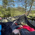 Miniatyrbillede 4 af 5: Triangulær hængekøje til flere personer - Bærbar hængekøje - til flere personer - Ekstra stor - 400 X 400 X 400 cm (Størrelse: 280x280x280CM)