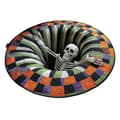 3D Skelet Vortex Optisk Illusion Halloween Måtte Skridsikker Blød Måtte til Hjemmet Køkken Badeværelse Stue D-FO- D 60cm