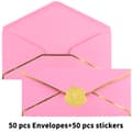 Affärskuvert med V-flik och guldkant för kontor och postutskick 50Env+50Stk Pink