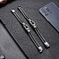 Miniatyrbillede 4 af 4: Læderarmbånd til bedstemor og barnebarn