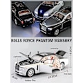 Miniatyrbillede 2 af 5: 1/24 Rolls Royce Phantom Legetøjsbilmodel Diecast Metal Luksus Miniatur Træk Tilbage Lyd Lys Dør Åbning Samling Gave Børn Rolls Royce Phantom3