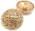 10 stk. (gull, 20 mm) Klesknapp - Retro søm med hule knapper--{KDO}
