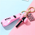 Miniatyrbillede 3 af 3: Sort Pink Blød Silikon Nøglering Frozen Fan Cheer Stick - Pink