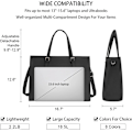 Miniatyrbillede 2 af 5: Dam Laptop Taske Vandtæt Let Læder 15,6 Tommer Computer Håndtaske Business Kontor Portfolio Stor Kapacitet Hånd